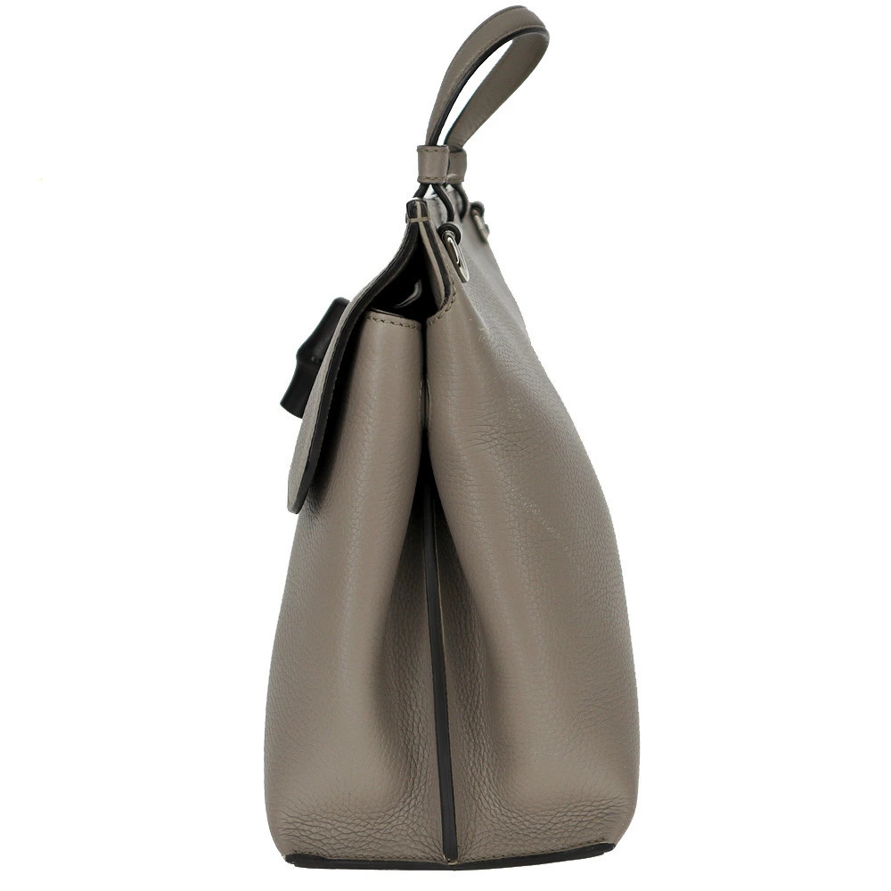 Gucci Gray Handbag Bamboo bag 2way Beige Shoulder